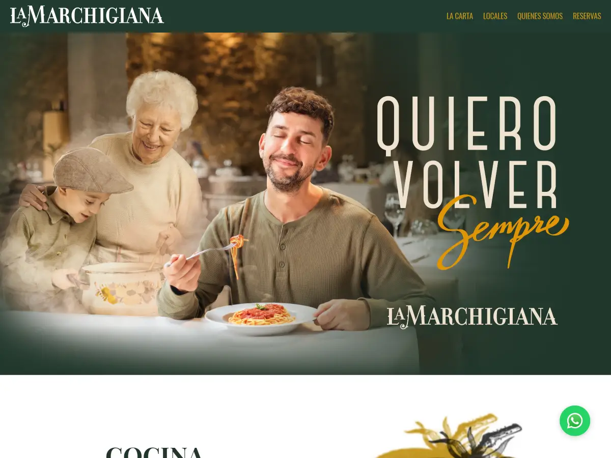 Sitio web para restaurante La Marchigiana